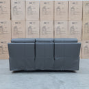 The Anchorage Three Seater Triple Motor Chaise Recliner Lounge - Storm Leather available to purchase from Warehouse Furniture Clearance at our next sale event.