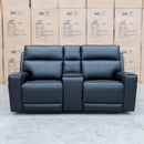 The Anchorage Two Seat Triple Motor Recliner Theatre - Black Leather available to purchase from Warehouse Furniture Clearance at our next sale event.