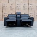 The Anchorage Two Seat Triple Motor Recliner Theatre - Black Leather available to purchase from Warehouse Furniture Clearance at our next sale event.