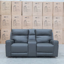 The Anchorage Two Seat Triple Motor Recliner Theatre - Storm Leather available to purchase from Warehouse Furniture Clearance at our next sale event.