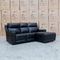 The Anchorage Three Seater Triple Motor Chaise Recliner Lounge - Black Leather available to purchase from Warehouse Furniture Clearance at our next sale event.