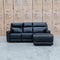 The Anchorage Three Seat Triple Motor Chaise Recliner Lounge - Black Leather available to purchase from Warehouse Furniture Clearance at our next sale event.