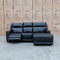 The Anchorage Three Seat Triple Motor Chaise Recliner Lounge - Black Leather available to purchase from Warehouse Furniture Clearance at our next sale event.