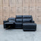 The Anchorage Three Seat Triple Motor Chaise Recliner Lounge - Black Leather available to purchase from Warehouse Furniture Clearance at our next sale event.