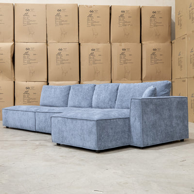The Apartment Three Seat Chaise Lounge - Frost available to purchase from Warehouse Furniture Clearance at our next sale event.