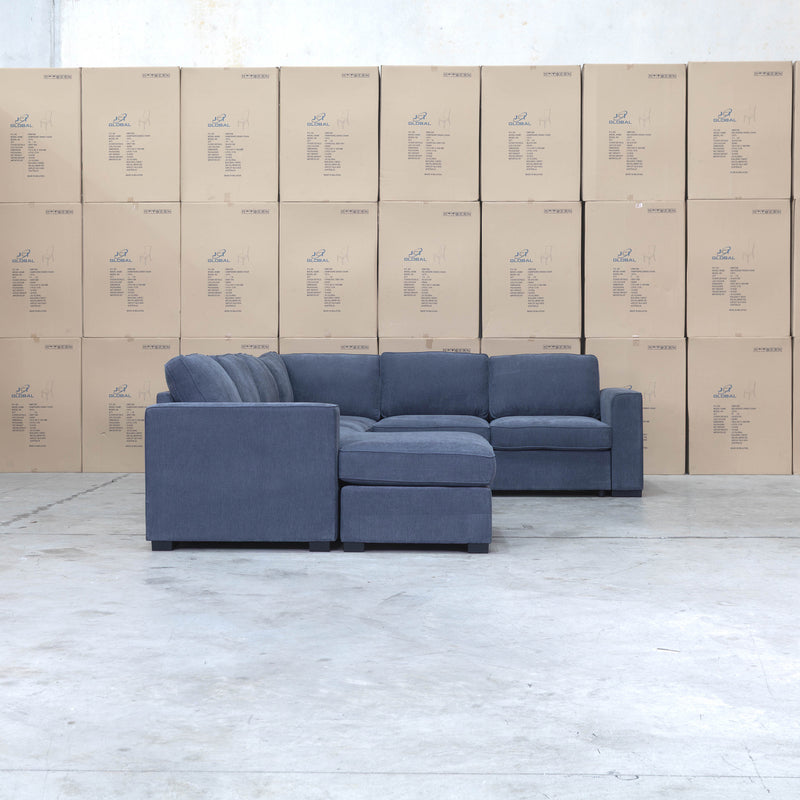 Ashton Modular Corner Chaise Lounge with Sofa Bed - Licorice