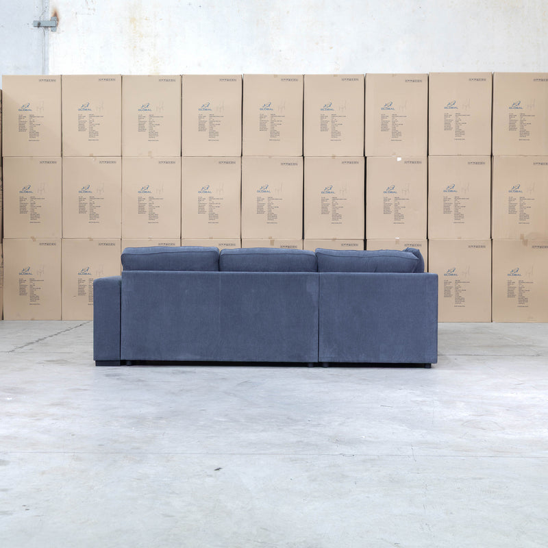 Ashton Modular Corner Chaise Lounge with Sofa Bed - Licorice