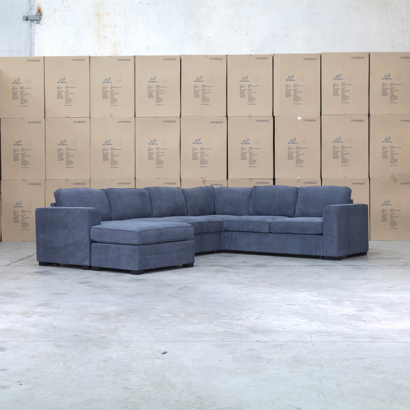 Ashton Modular Corner Chaise Lounge with Sofa Bed - Licorice