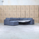 Ashton Modular Corner Chaise Lounge with Sofa Bed - Licorice