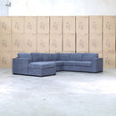 Ashton Modular Corner Chaise Lounge with Sofa Bed - Licorice