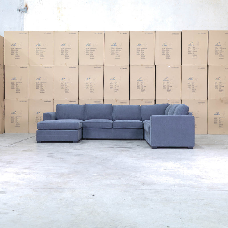 Ashton Modular Corner Chaise Lounge with Sofa Bed - Licorice