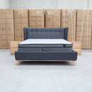 The Aspen Double Upholstered Bed - Charcoal available to purchase from Warehouse Furniture Clearance at our next sale event.