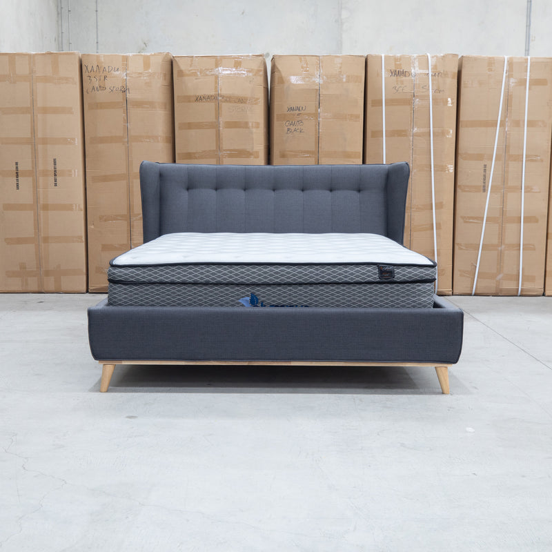 The Aspen Queen Upholstered Bed - Charcoal