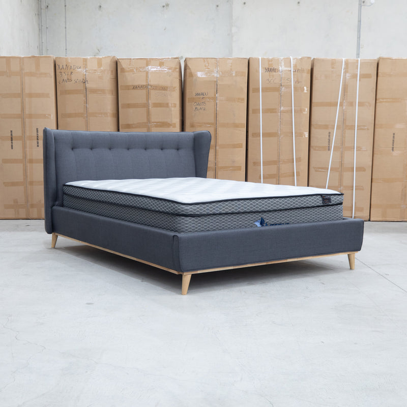 The Aspen Double Upholstered Bed - Charcoal