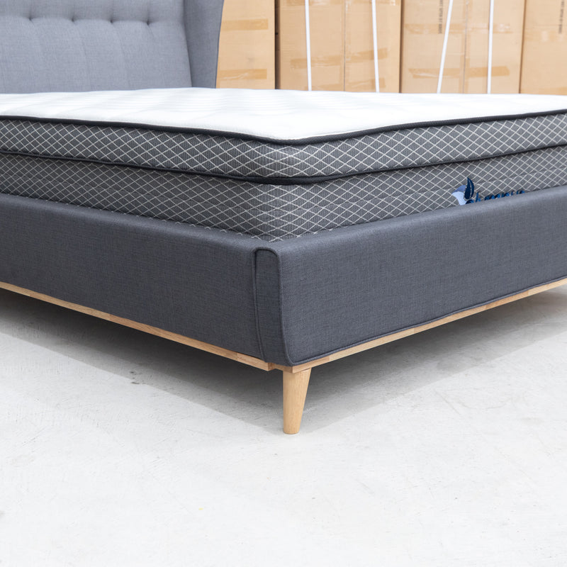 The Aspen Double Upholstered Bed - Charcoal