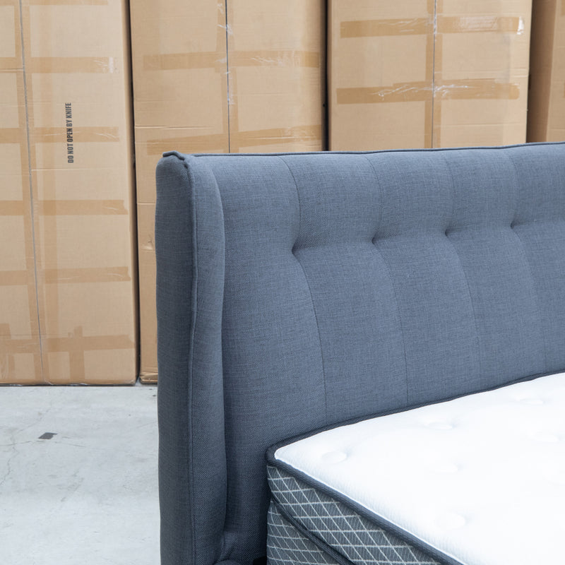 The Aspen Queen Upholstered Bed - Charcoal