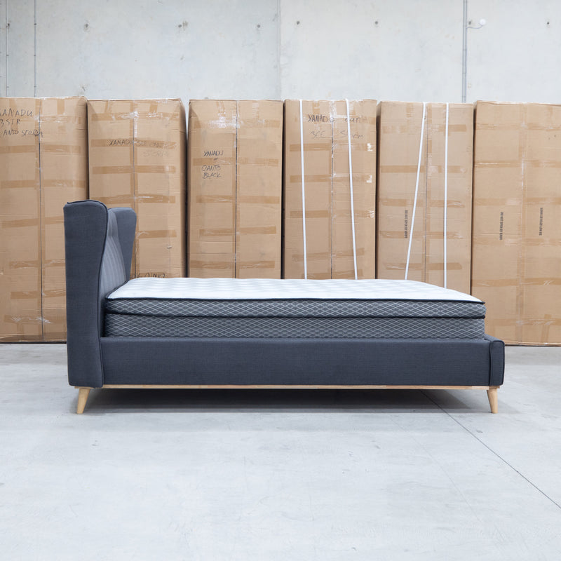 The Aspen Queen Upholstered Bed - Charcoal