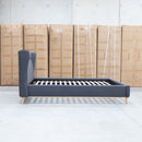 Aspen Queen Upholstered Bed - Charcoal - Warehouse Furniture Clearance