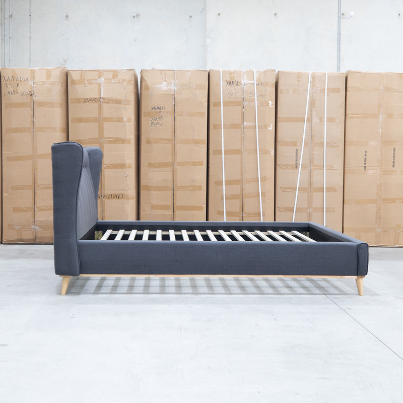 The Aspen Queen Upholstered Bed - Charcoal