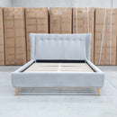 The Aspen Double Upholstered Bed - Light Grey available to purchase from Warehouse Furniture Clearance at our next sale event.
