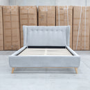 Aspen Queen Upholstered Bed - Light Grey - Warehouse Furniture Clearance