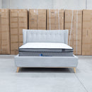 Aspen Queen Upholstered Bed - Light Grey - Warehouse Furniture Clearance