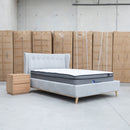 The Aspen Double Upholstered Bed - Light Grey available to purchase from Warehouse Furniture Clearance at our next sale event.