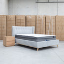 Aspen Queen Upholstered Bed - Light Grey - Warehouse Furniture Clearance
