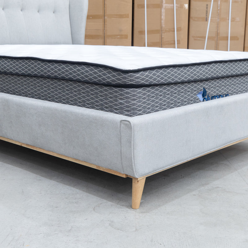 The Aspen Queen Upholstered Bed - Light Grey