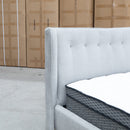 The Aspen Double Upholstered Bed - Light Grey available to purchase from Warehouse Furniture Clearance at our next sale event.