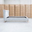 Aspen Queen Upholstered Bed - Light Grey - Warehouse Furniture Clearance