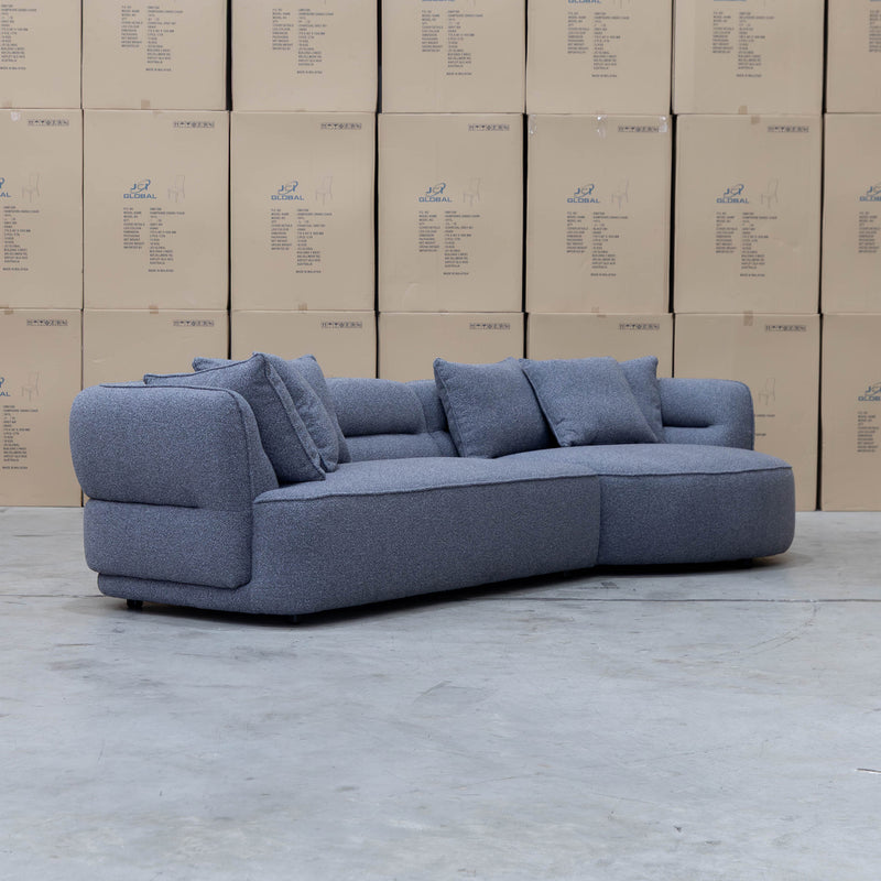 The Aspen Curved RHF Chaise Lounge - Charcoal available to purchase from Warehouse Furniture Clearance at our next sale event.