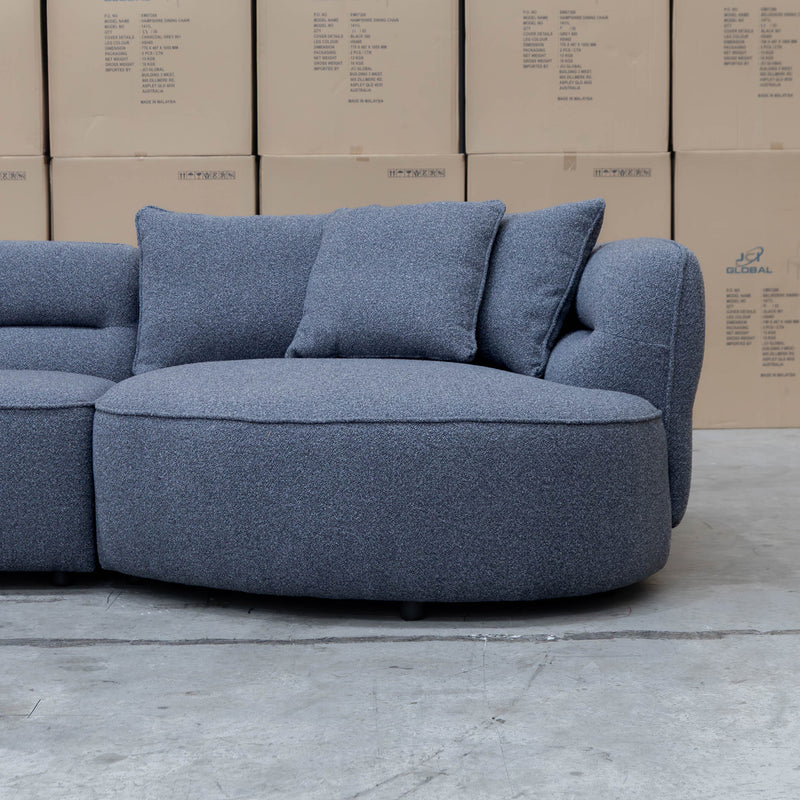 The Aspen Curved RHF Chaise Lounge - Charcoal available to purchase from Warehouse Furniture Clearance at our next sale event.