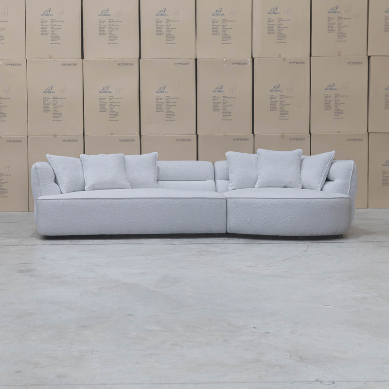 The Aspen Curved RHF Chaise Lounge - Cloud available to purchase from Warehouse Furniture Clearance at our next sale event.