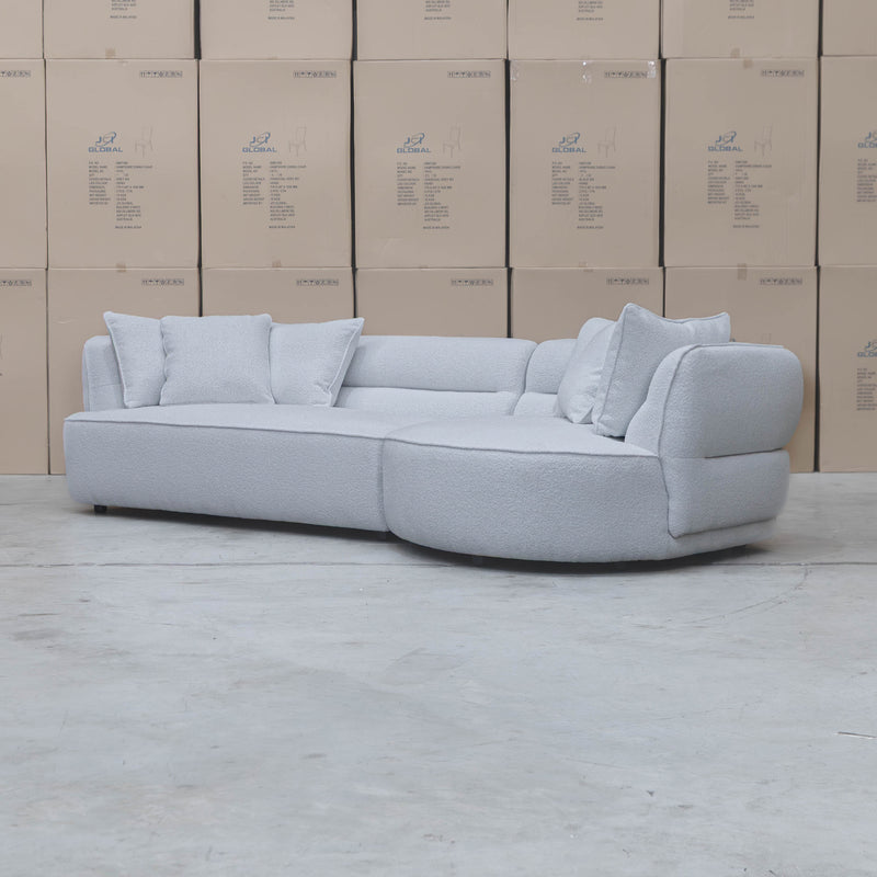The Aspen Curved RHF Chaise Lounge - Cloud available to purchase from Warehouse Furniture Clearance at our next sale event.