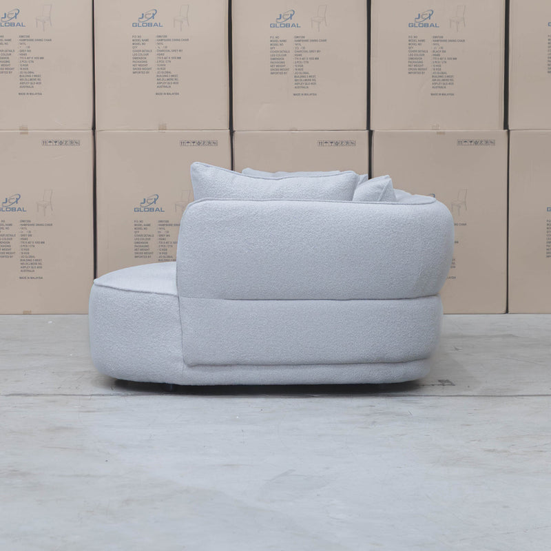 The Aspen Curved RHF Chaise Lounge - Cloud available to purchase from Warehouse Furniture Clearance at our next sale event.