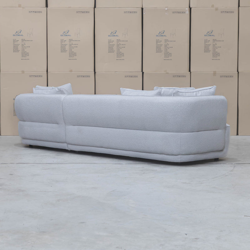 The Aspen Curved RHF Chaise Lounge - Cloud available to purchase from Warehouse Furniture Clearance at our next sale event.