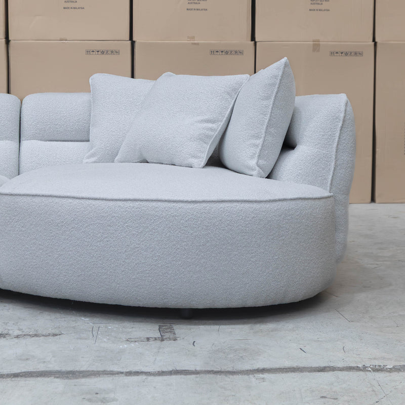 The Aspen Curved RHF Chaise Lounge - Cloud available to purchase from Warehouse Furniture Clearance at our next sale event.