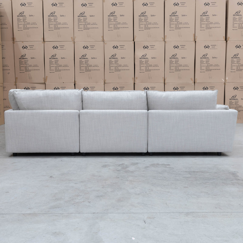 The Retreat 5 Piece Feather & Foam Modular Corner Lounge - Alabaster available to purchase from Warehouse Furniture Clearance at our next sale event.