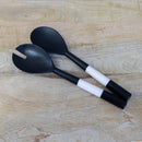 Set of 2 Monochrome Salad Servers   - Black/White - BA15 - Available In-Store Only - Warehouse Furniture Clearance