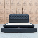The Barslow King Fabric Storage Bed - Deluxe Grey - In-store purchase only available to purchase from Warehouse Furniture Clearance at our next sale event.