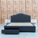 The Aiden King Fabric Storage Bed - Carbon - In-store purchase only available to purchase from Warehouse Furniture Clearance at our next sale event.