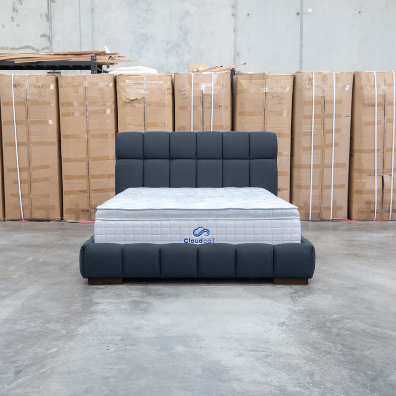 The Bailey King Upholstered Bed - Charcoal