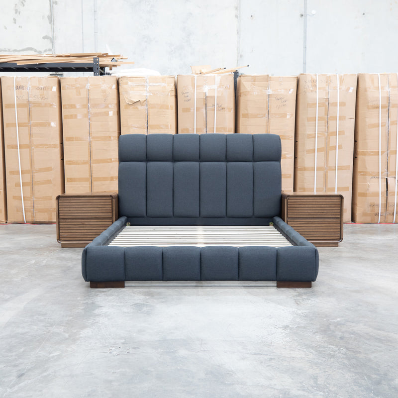 The Bailey King Upholstered Bed - Charcoal