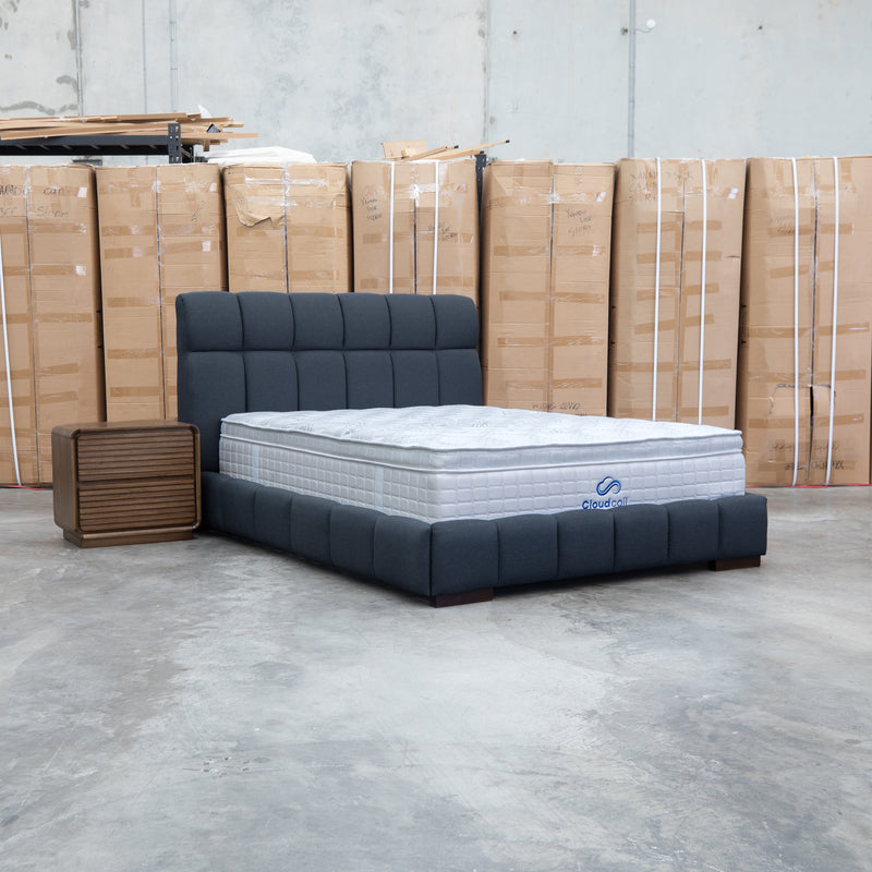 The Bailey King Upholstered Bed - Charcoal