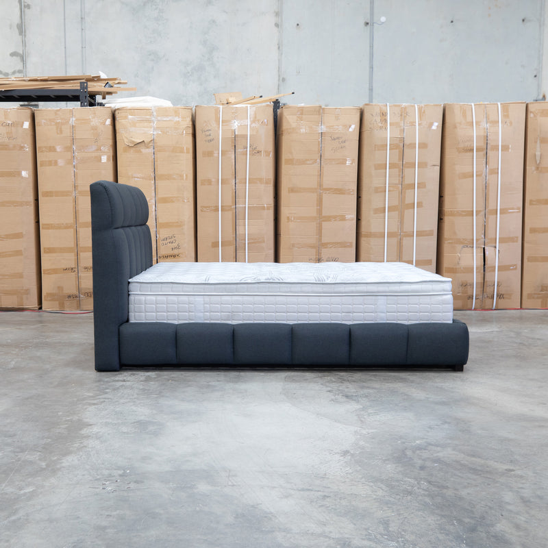 The Bailey King Upholstered Bed - Charcoal