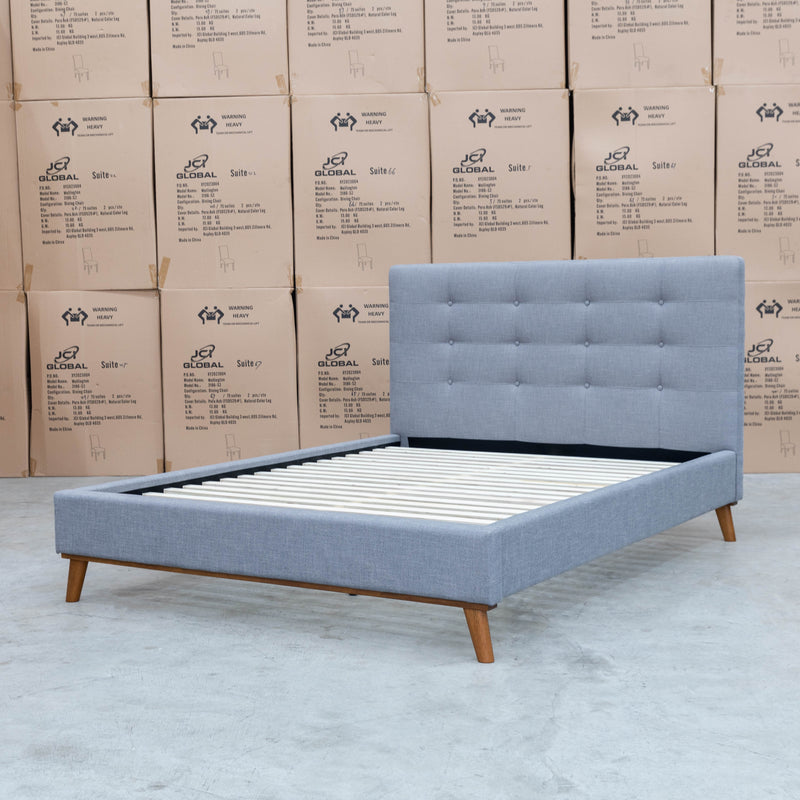 The Bailey Queen Upholstered Bed - Grey available to purchase from Warehouse Furniture Clearance at our next sale event.