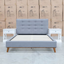 The Bailey Queen Upholstered Bed - Grey available to purchase from Warehouse Furniture Clearance at our next sale event.