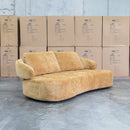 The Barga 2.5 Seat Sofa with Movable Back Rest Fabric - Mustard Yellow available to purchase from Warehouse Furniture Clearance at our next sale event.