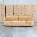 The Barga 2.5 Seat Sofa with Movable Back Rest Fabric - Mustard Yellow available to purchase from Warehouse Furniture Clearance at our next sale event.